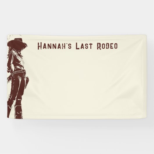Personalisiert Rustikales Cowgirl Western Party Ba Banner (Horizontal)