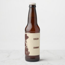 Personalisiert Rustikales Cowgirl Western Party Bierflaschenetikett