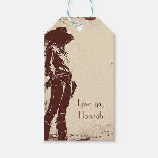 Personalisiert Rustikales Cowgirl Western Party Geschenkanhänger