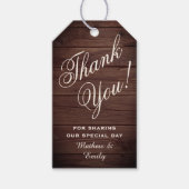 Personalisiert Rustikales Holz Danke Gastgeschenk Geschenkanhänger (Vorderseite)