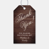 Personalisiert Rustikales Holz Danke Gastgeschenk Geschenkanhänger (Rückseite)