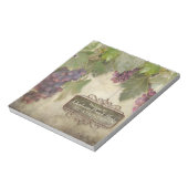 Personalisiert Rustikales Weinkeller Weinkultur un Notizblock (Rotiert)