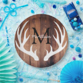 Personalisiert - Rustikales Weißes Hirschgewächsha Pappteller (Party)