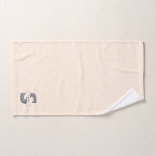 Personalisiert S Initial Silver Monogram Ihr Name Badhandtuch Set (Handtuch)