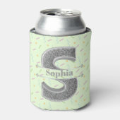 Personalisiert S Initial Silver Monogram Ihr Name Dosenkühler (Kanne Vorderseite)