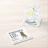 Personalisiert Sable German Shepherd Wedding Rechteckiger Pappuntersetzer (Vor Ort)