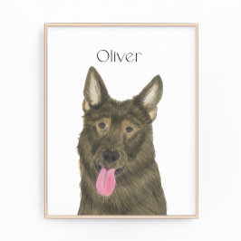 Personalisiert Sable Shepherd Art Fotodruck
