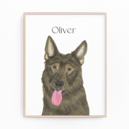 Personalisiert Sable Shepherd Art Fotodruck