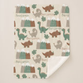 Personalisiert Safari Dinosaur Individuelle Name B Sherpadecke (Vorderseite)