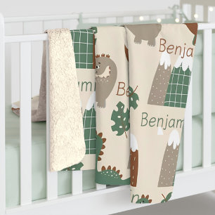 Personalisiert Safari Dinosaur Individuelle Name B Sherpadecke