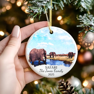 Personalisiert Safari-Ornament, Afrika-Geschenk Keramik Ornament