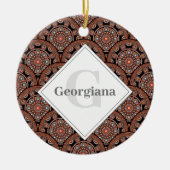 Personalisiert Safari Sunset Bohemisch Mandala Sca Keramik Ornament (Vorne)