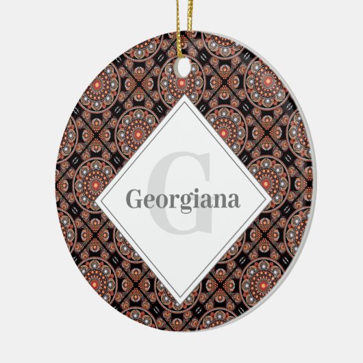 Personalisiert Safari Sunset Bohemisch Mandala Til Keramik Ornament (Links)