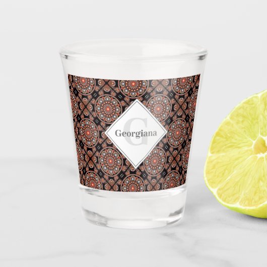 Personalisiert Safari Sunset Bohemisch Mandala Til Schnapsglas (Vorderseite)