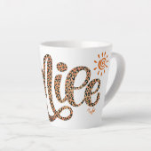 Personalisiert Safari Weckte auf & Smile Leopard P Milchtasse (Rechte Ecke)