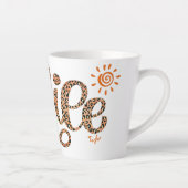 Personalisiert Safari Weckte auf & Smile Leopard P Milchtasse (Rechts)