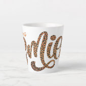 Personalisiert Safari Weckte auf & Smile Leopard P Milchtasse (Vorderseite)