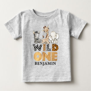 Personalisiert Safari Wild One First Birthday Baby Baby T-shirt