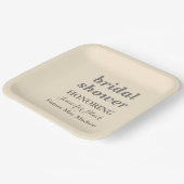 Personalisiert Sage beige Wedding Brautparty Pappteller (Gewinkelt)