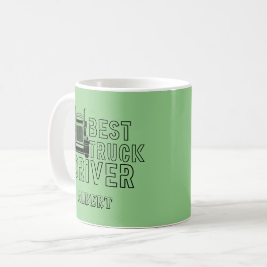 Personalisiert Sage Best Truck Driver Carrier Tass Kaffeetasse (Vorderseite Links)