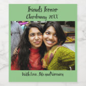 Personalisiert Sage Foto Friends Forever Weinetikett (Einzelnes Label)