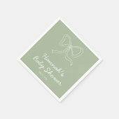 Personalisiert Sage Green Baby Dusche Napkins Serviette (Ecke)