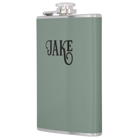 Personalisiert Sage Green Flachmann (Links)