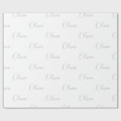 Personalisiert Sage Green Girly Eleganter Name Geschenkpapier (Flach)