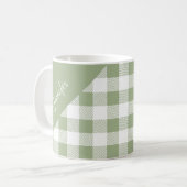 Personalisiert Sage Green Kariert Patches Kaffeetasse (Vorderseite Links)