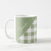 Personalisiert Sage Green Kariert Patches Kaffeetasse (Links)