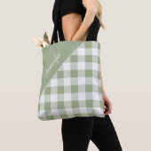 Personalisiert Sage Green Kariert Tasche (Von Nahem)