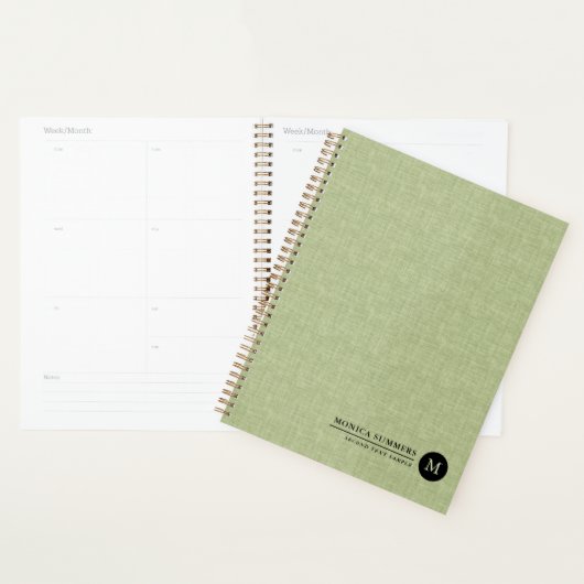Personalisiert Sage Green Linde Planer (Anzeige)