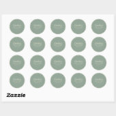 Personalisiert Sage Green Mod Geometric Baby Dusch Runder Aufkleber (Blatt)