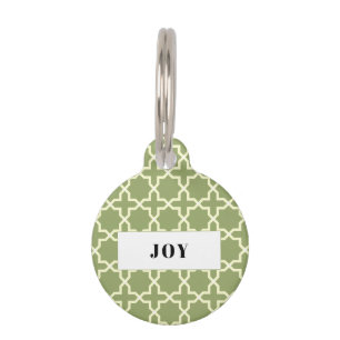 Personalisiert-Sage-Green-Muster Pile Haustiermarke