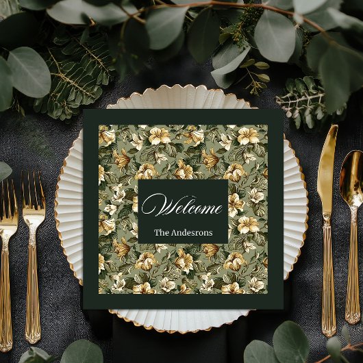 Personalisiert Sage Green Napkins Shabby Chic Styl Serviette