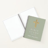 Personalisiert Sage Green Religious Cross Notizblock (Innenseite)