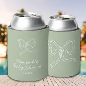 Personalisiert Sage Green Ribbon Baby Dusche Gefal Dosenkühler