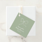 Personalisiert Sage Green Ribbon Babydusche Geschenkanhänger (Beispiel)