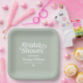 Personalisiert Sage Green Wedding Brautparty Pappteller (Party)