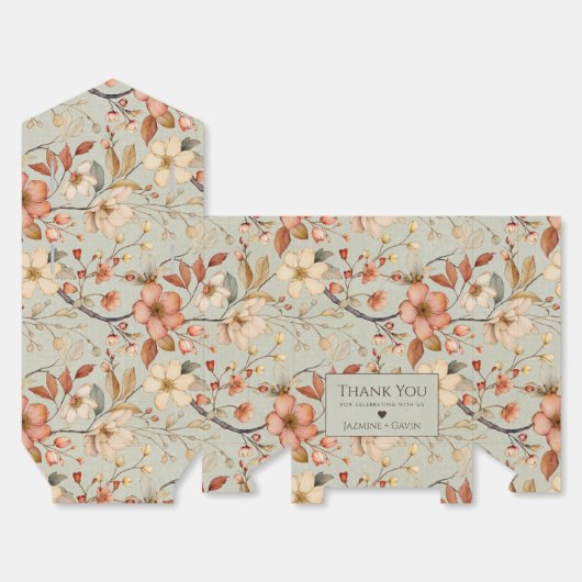 Personalisiert Sage Green Wildblume Babydusche Geschenkschachtel (Ungefaltet)