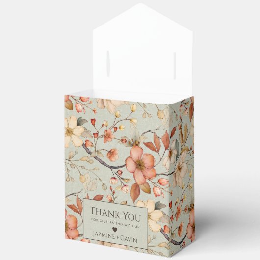 Personalisiert Sage Green Wildblume Babydusche Geschenkschachtel (Offen)