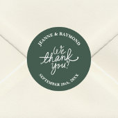 Personalisiert Sage Green Wir danken Ihnen Gastges Runder Aufkleber