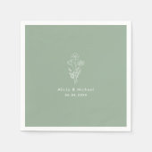 Personalisiert Sage Wedding Napkins: Custom Design Serviette (Vorderseite)