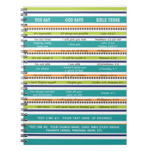 Personalisiert SAGEN SIE / GOTT SAGT Bibelverse Notizblock