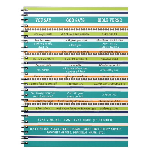 Personalisiert SAGEN SIE / GOTT SAGT Bibelverse Notizblock (Vorderseite)