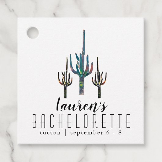 Personalisiert Saguaro Cactus Bachelorette Geschenkanhänger (Vorderseite)