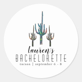 Personalisiert Saguaro Cactus Bachelorette Runder Aufkleber