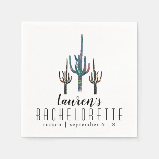 Personalisiert Saguaro Cactus Bachelorette Serviette (Vorderseite)