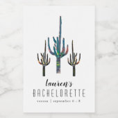 Personalisiert Saguaro Cactus Bachelorette Weinetikett (Einzelnes Label)