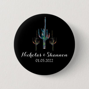 Personalisiert Saguaro Cactus Wedding Button
